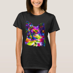 Camiseta Colorida Cabeça De Chihuahua Na Arte Geométrica Po