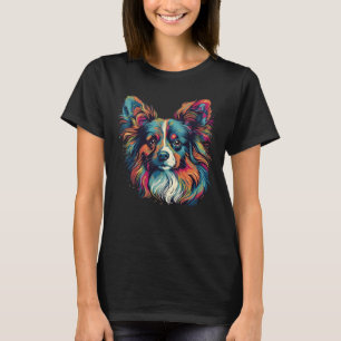 Camiseta Colorida cão Papillon