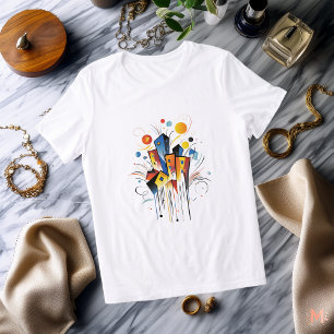 Camiseta Colorida Cidade Abstrata Arte Urbana Vi