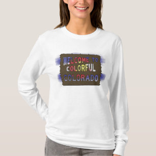 Camiseta Colorida Colorado, sinal de boas-vindas, bandeira