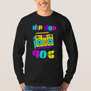 Camiseta Colorida Colorida Vintage com Hip Hop Music Retro 