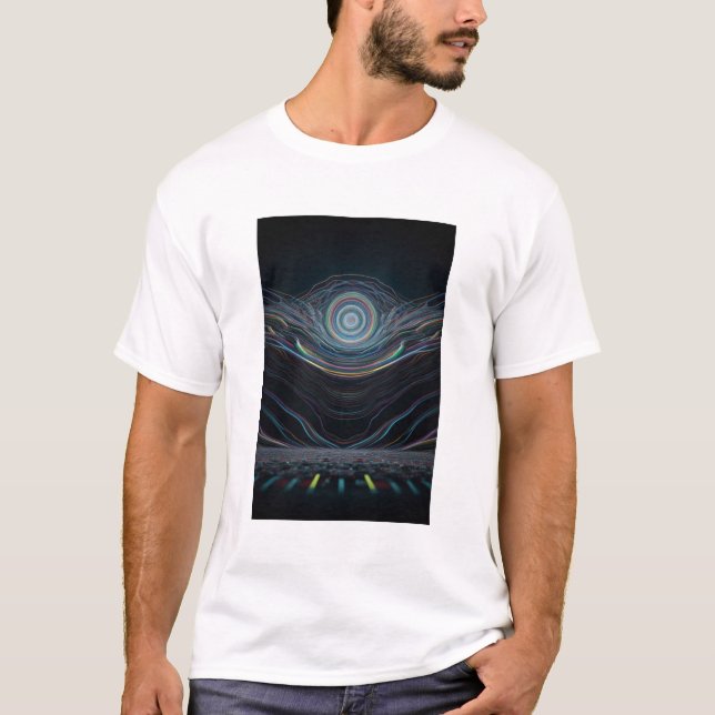 Camiseta colorida com falha geométrica (Frente)
