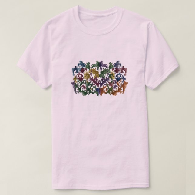 Camiseta Colorida com Padrão Humano Abstrato | Mod (Frente do Design)