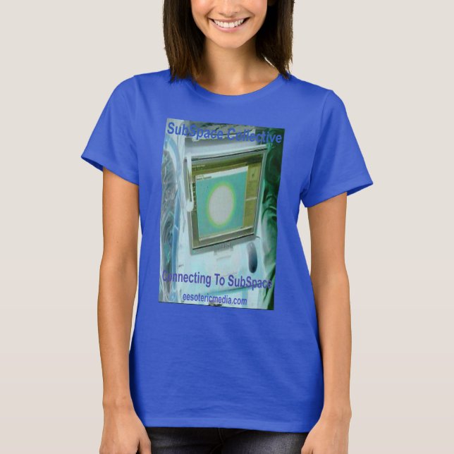 Camiseta colorida "Conectando ao SubEspaço" para m (Frente)