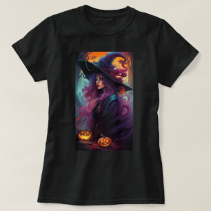 Camiseta colorida da Bruxa