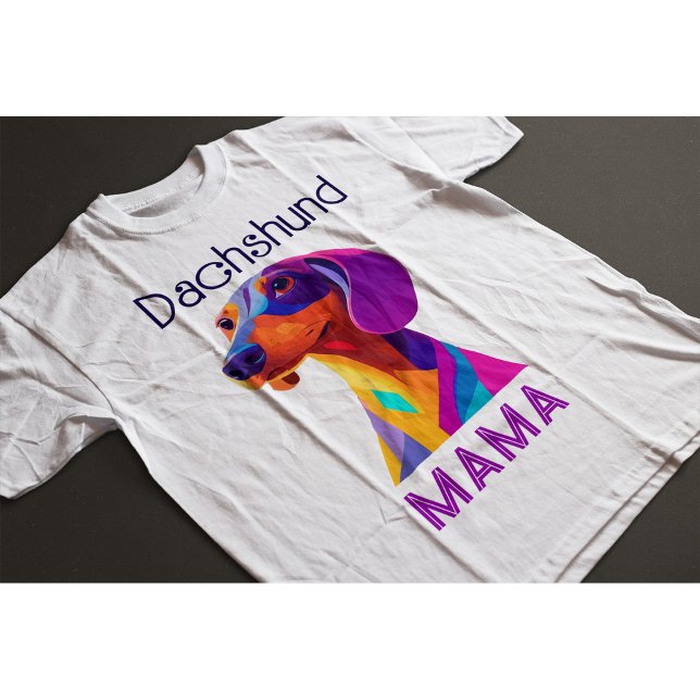 Camiseta Colorida Dachshund Mama T-Shirt (Criador carregado)