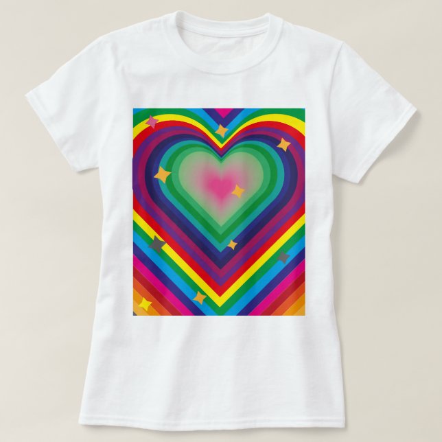 Camiseta Colorida de Amor para Mulheres (Frente do Design)