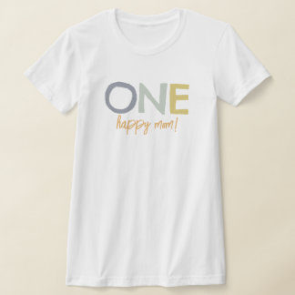 Camiseta Colorida de Aniversário da Mamãe Feliz