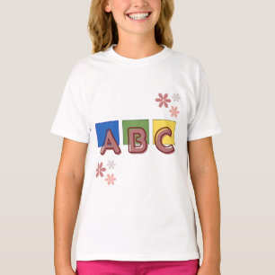 Camiseta Colorida de Aprendizado de ABC para Crian
