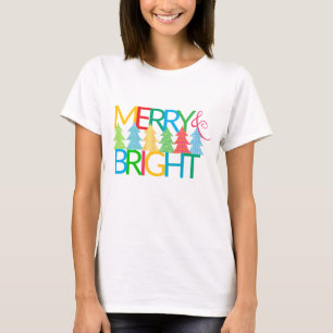 Camiseta Colorida de Árvore de Natal