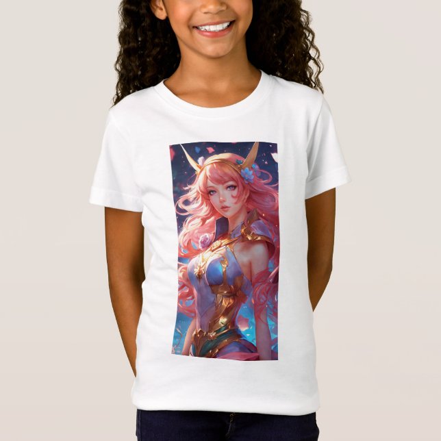 Camiseta colorida de desenho animado para crianças (Frente)
