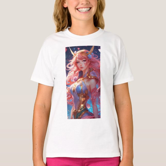Camiseta colorida de desenho animado para crianças (Frente)