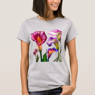 Camiseta Colorida de Lírio-de-Calla