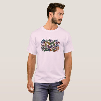 Camiseta Colorida de Padrão Humano Abstrato | Mode
