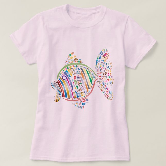 Camiseta Colorida de Peixes (Frente do Design)