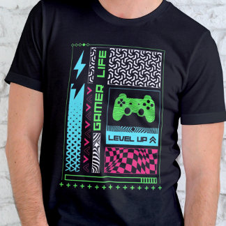 Camiseta Colorida de Streetwear para jogos