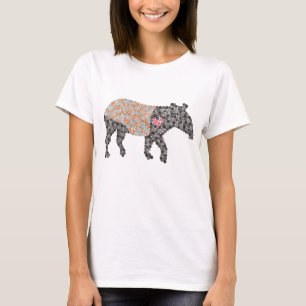 Camiseta Colorida de Tapir Malaio Pontilhado