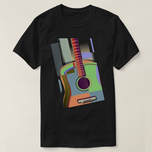 Camiseta Colorida de Violão (Frente do Design)