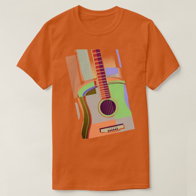 Camiseta Colorida de Violão (Frente do Design)