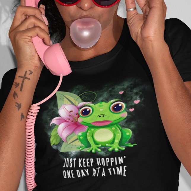 Camiseta Colorida do Sapo Keep Hoppin' (Criador carregado)