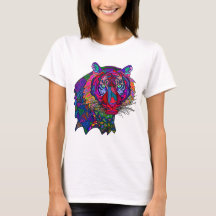Camiseta Colorida do Tigre