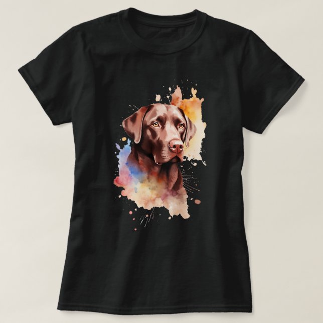 Camiseta Colorida e chocolate doce, labrador (Frente do Design)