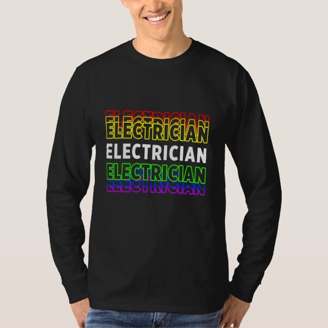 Camiseta Colorida Elétrica Lineman Lineworker (Frente)