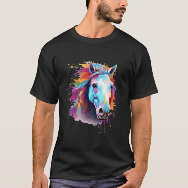 Camiseta Colorida Eriskay Pony Horse Splash (Frente)