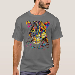 Camiseta Colorida Face Leopardo Jaguar Animal Big Cats Pant