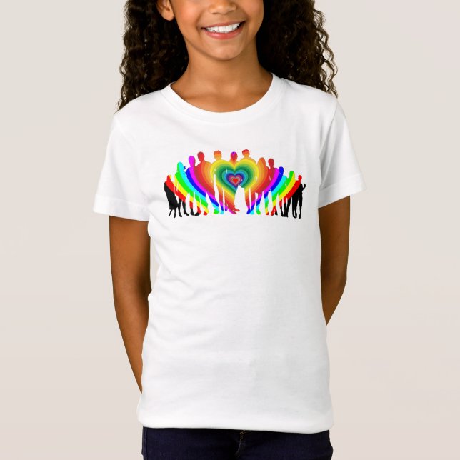 Camiseta Colorida Family Love Girls' (Frente)