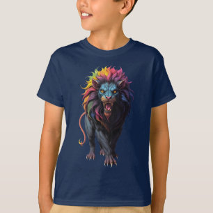Camiseta Colorida Fantasy Art a Lion