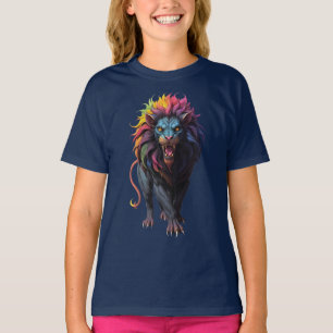 Camiseta Colorida Fantasy Art a Lion