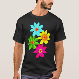 Camiseta Colorida Flor Em Flor Jardim Su