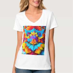Camiseta Colorida Floral Mandala Design
