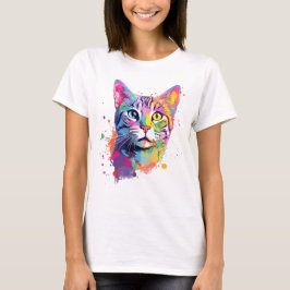 Camiseta Colorida gato-de-praia-americana