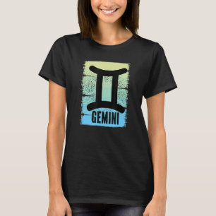 Camiseta Colorida Gemini Season Birthday Zodiac Retro Vinta