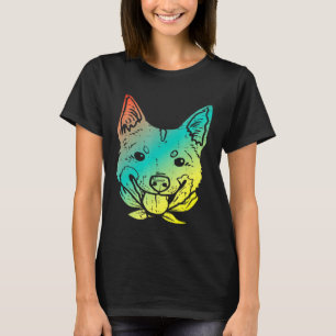 Camiseta Colorida Heeler Legal Vermelha Azul Australiana Bo