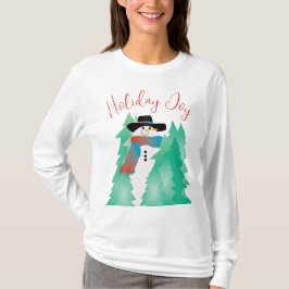 Camiseta Colorida Holiday Snowman