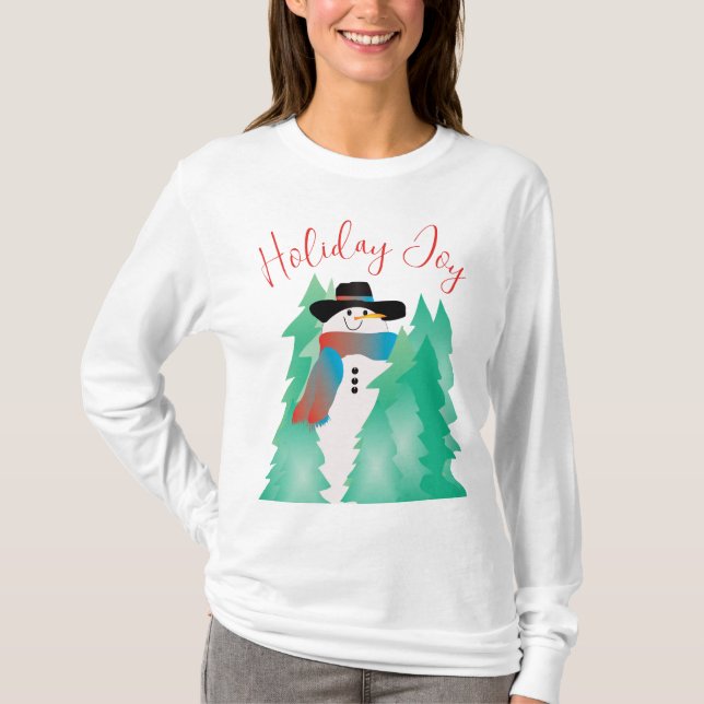 Camiseta Colorida Holiday Snowman (Frente)
