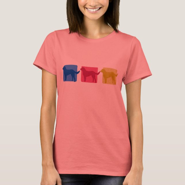 Camiseta Colorida Labrador Retriever Silhouettes (Frente)