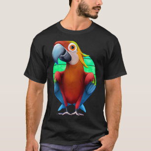 Camiseta Colorida Macaw Parrot Sunset
