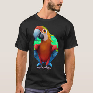 Camiseta Colorida Macaw Parrot Sunset