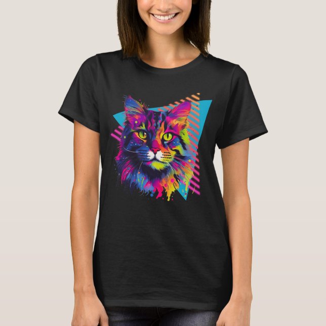 Camiseta Colorida Maine Coon Cat 80 (Frente)