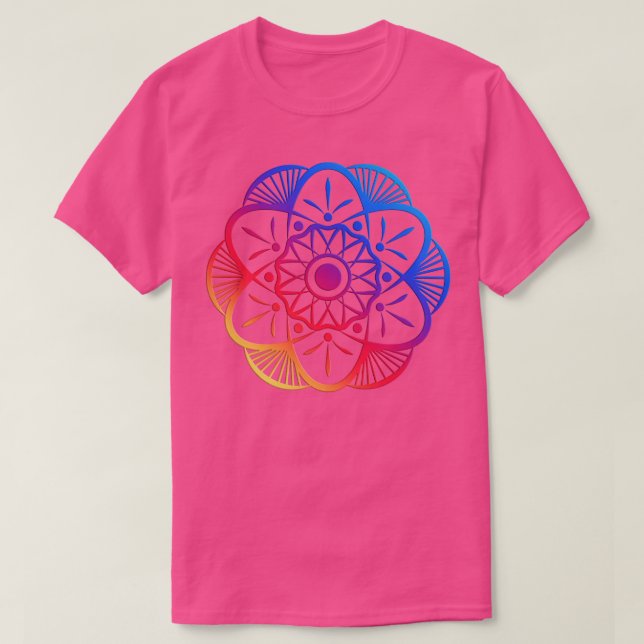 Camiseta Colorida Mandala Flower (Frente do Design)