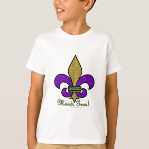 Camiseta Colorida Mardi Gras Fleur De Lis