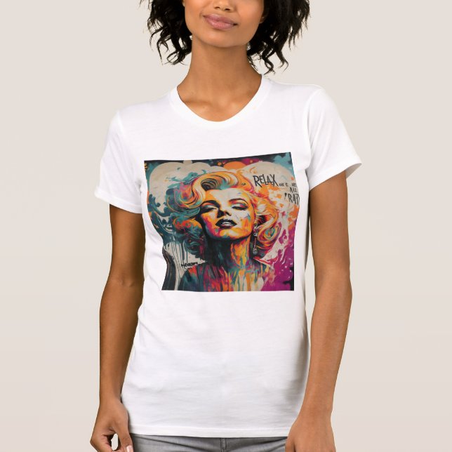 Camiseta Colorida Marilyn's Street Art T-Shi (Frente)