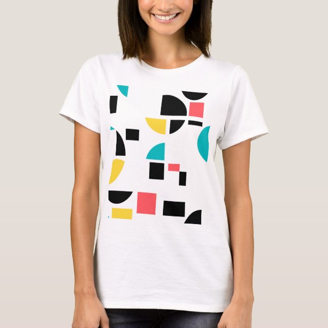 Camiseta Colorida, moderna, moderna, moderna, divertida, al (Frente)
