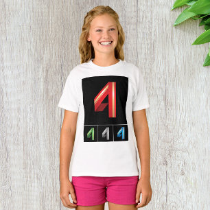 Camiseta Colorida Número Quatro Meninas T-Shirt