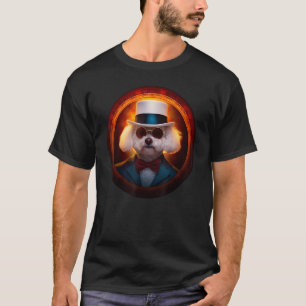 Camiseta Colorida Pai de Cachorro Bichon Frise Mãe Melhor C