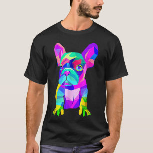 Camiseta Colorida Pai de touro de touro francês Mãe, Garota